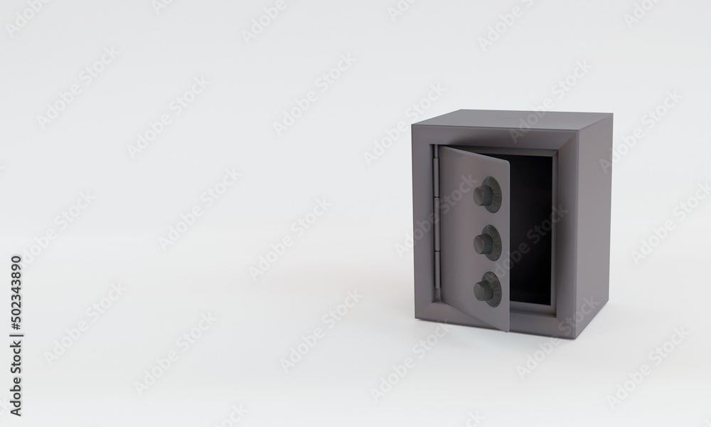 3d illustration, safe with combination , gray color on white background,copy space, 3d rendering 3d illustration, safe with combination , gray color on white background,copy space, 3d rendering