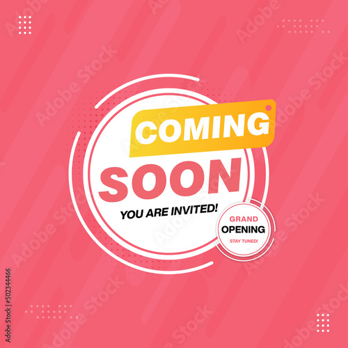 Coming soon grand opening sale poster sale banner design template with 3d editable text effect