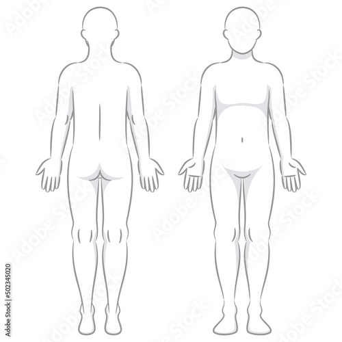 グレーの線で描かれた人体のイラスト/男性
