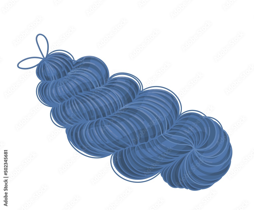 Skein of blue knitting yarn. Female hobby knitwork, handicraft, hand-knitting. Vector illustration. Skein of blue knitting yarn. Female hobby knitwork, handicraft, hand-knitting. Vector illustration.