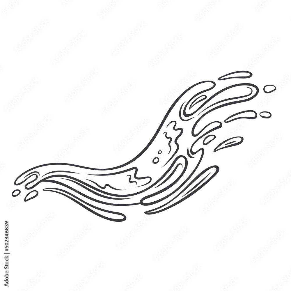 Drops and splashes of water. Outline vector illustration of the water splash element. Drops and splashes of water. Outline vector illustration of the water splash element.