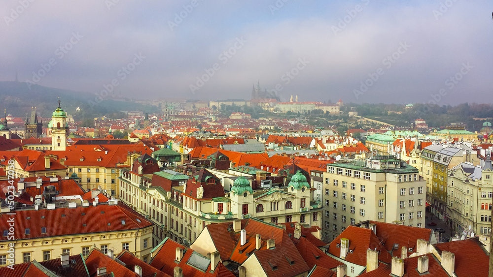 Aerial View on Czech Republic capital city Prague