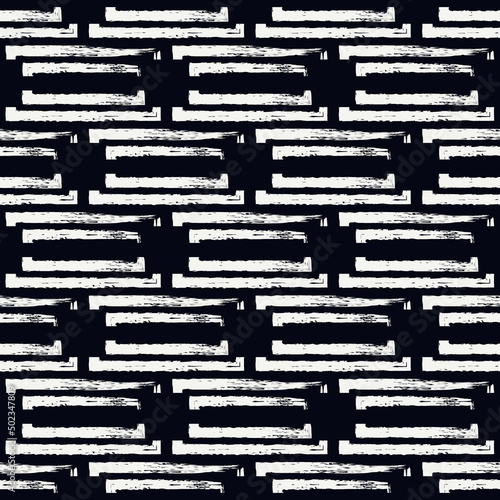Brick wall motif handdrawn classic geometric print. Paint brush strokes seamless pattern. Freehand grunge design background. Modern urban ornament