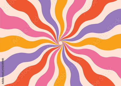 Tableau sur toile sunburst, retro vibes graphic print groovy background 60s 70s