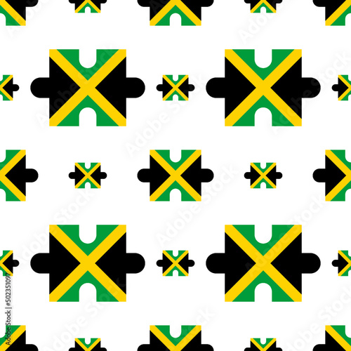 jamaica flag puzzle pieces pattern on white background. vector illustration