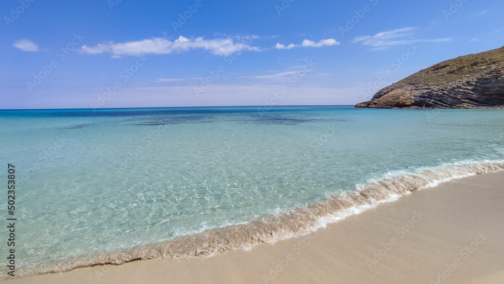 Cala Torta. Cala Ratjada Beautiful view of the seacoast of Majorca with an amazing turquoise sea, in the middle of the nature. Concept of summer, travel, relax and enjoy