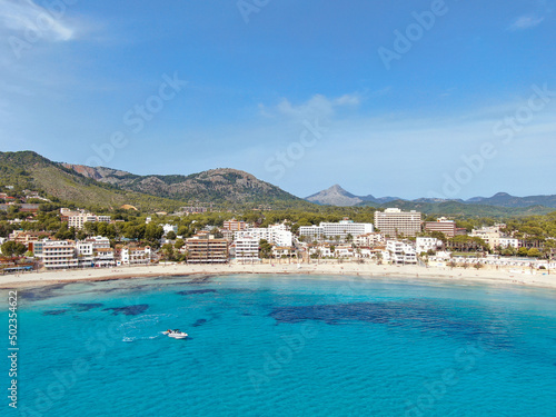Paguera. Beautiful view of the seacoast of Majorca with an amazing turquoise sea, in the middle of the nature. Concept of summer, travel, relax and enjoy