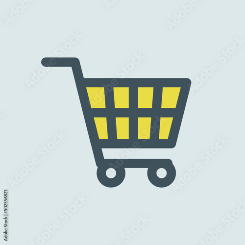 shopping cart icon yellow gray e-commerce big grid