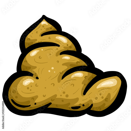 Cartoon Poop Turd or Poo Brown Dirt
