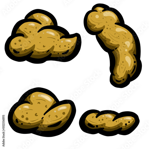 Cartoon Poop Turd or Poo Brown Dirt