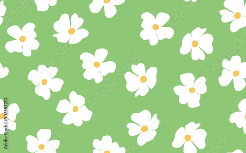 Floral seamless with hand drawn color flowers. Cute summer background. Modern floral compositions. Fashion vector stock illustration for wallpaper, posters, card, fabric, textile