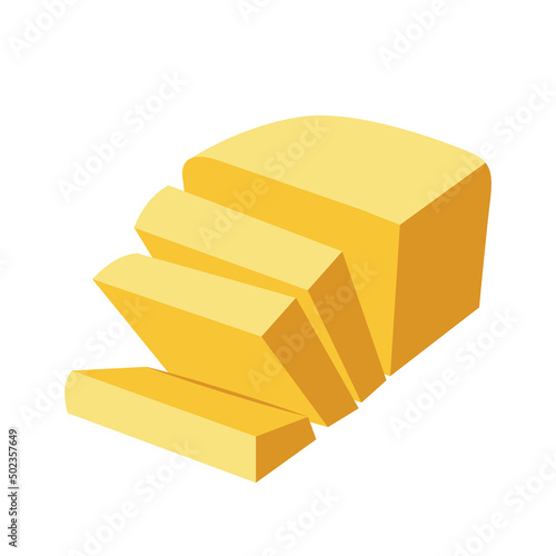 Butter vector. Butter on white background.