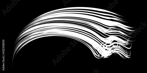 White flow brushstroke on white background.. Fluffy bunch of white politics. Abstract disheveled fibres. Vector illustration swirl blur. Crayons and chalk paint, fibers, hair and bunch