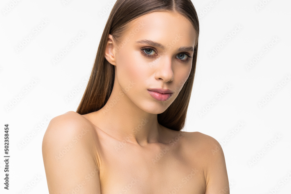 Beautiful woman female skin care healthy hair and skin close up face beauty portrait Beautiful woman female skin care healthy hair and skin close up face beauty portrait