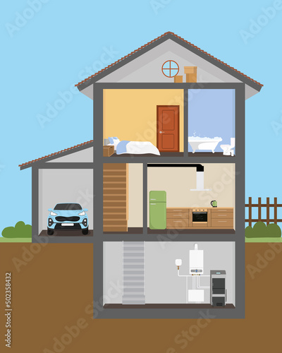 House cut. Home interior.