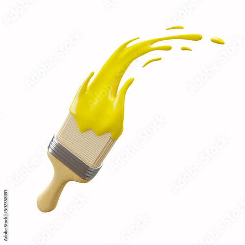 3D Brush with paint splash
