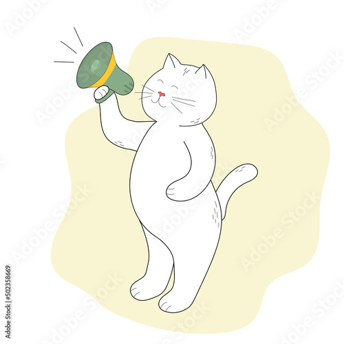 Cat with megaphone