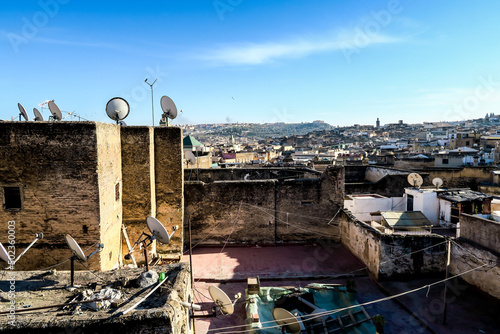 View of Medina in fes morocco, photo as background