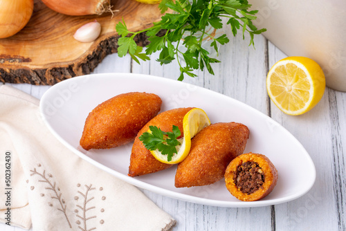 Kibbeh is a popular dish in Middle Eastern cuisine (Turkish name; icli kofte)