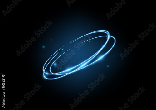 Abstract circle light neon Effect vector illustration.