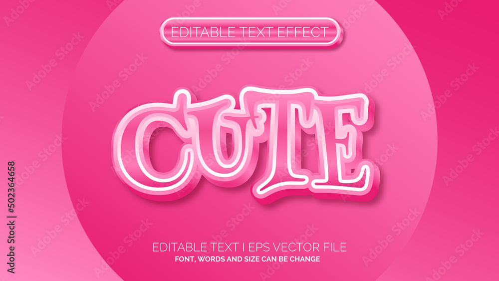 Editable text effect - cute text style concept