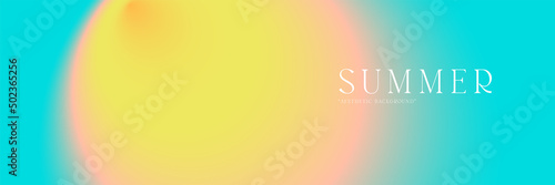 Summer gradient blurred pattern background. Vector wide horizontal abstract Sun and sunrise duotone backdrop template.