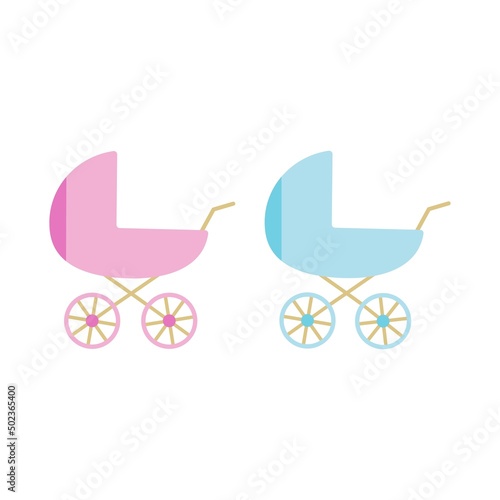 stroller baby vector isolated icon