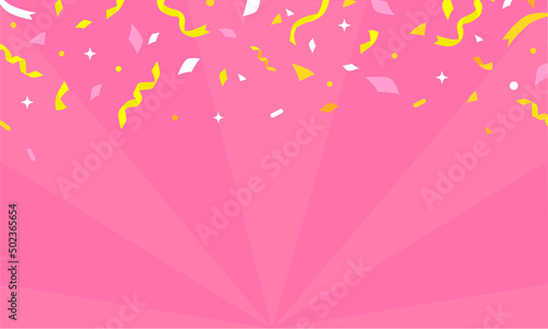 カラフル・可愛い紙吹雪のベクターフレーム素材	
