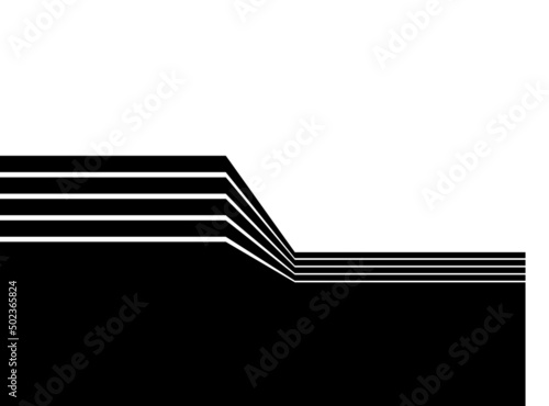 Striped transition from black to white with abstract strict lines. Modern pattern. Vector background