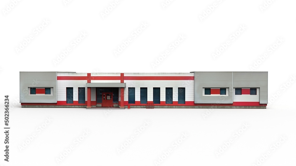 Shopping center render on a white background. 3D rendering Shopping center render on a white background. 3D rendering