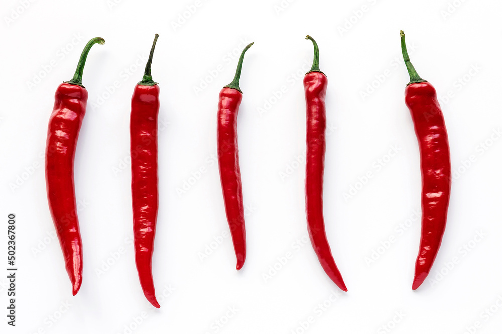 ordered red peppers - obrazy, fototapety, plakaty 