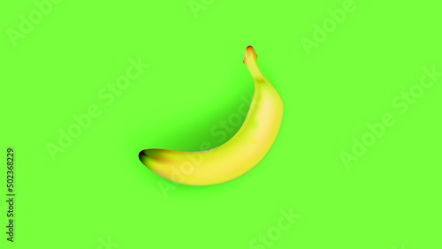 Vector graphic of realistic banana illustration using yellow color scheme isolated on green background. Suitable for making vegetable business or culinary promotion design