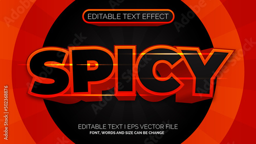 Editable text effect - spicy text style concept