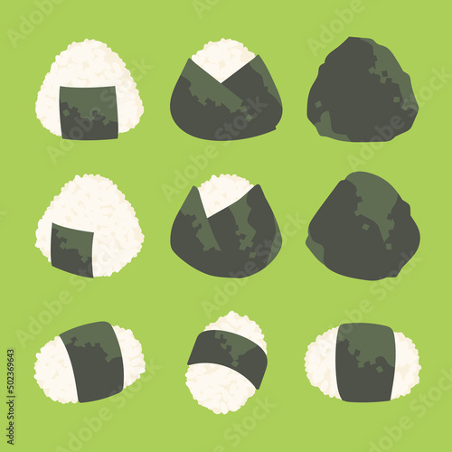 三角と俵型のおにぎりのセット