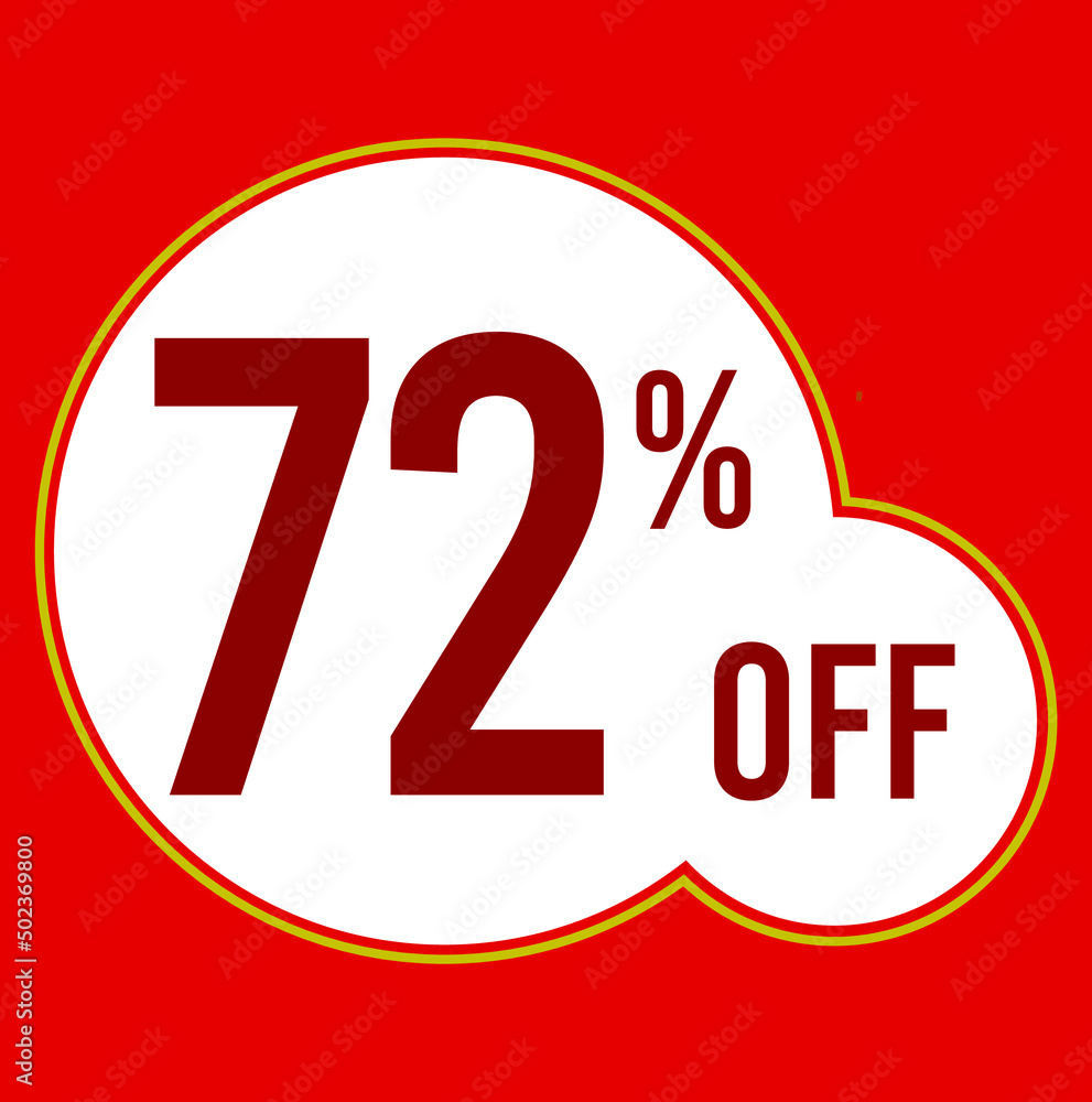 72 percent red banner with white ballons and red lettering for promotions and offers 72 percent red banner with white ballons and red lettering for promotions and offers