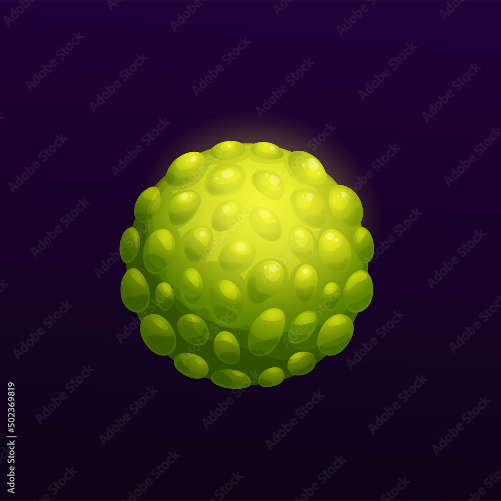 Galaxy planet with green outgrowth, space and fantasy galaxy world vector icon. Cartoon galactic planet with green bubbles of lava on surface, fantastic universe and alien cosmic galaxy game Galaxy planet with green outgrowth, space and fantasy galaxy world vector icon. Cartoon galactic planet with green bubbles of lava on surface, fantastic universe and alien cosmic galaxy game
