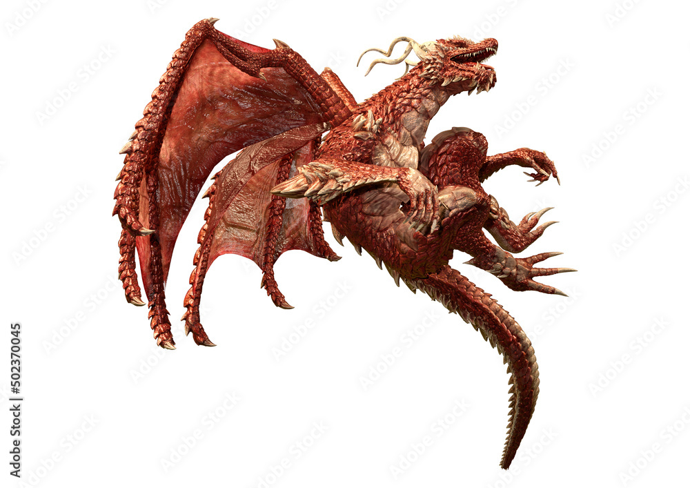 3D Rendering Fairy Tale Dragon on White 3D Rendering Fairy Tale Dragon on White