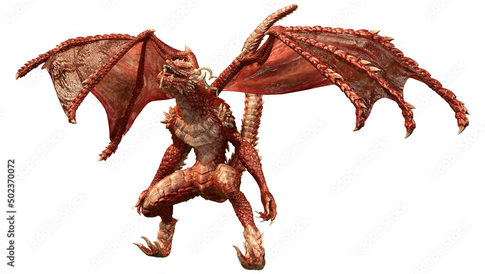 3D Rendering Fairy Tale Dragon on White 3D Rendering Fairy Tale Dragon on White