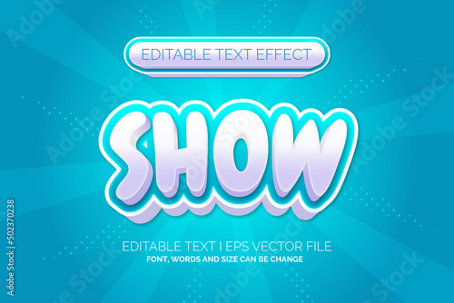 Editable text effect - talkshow text style concept