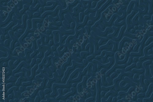Organic black rounded maze lines background in abstract style. 3D illustration in Neumorphism style