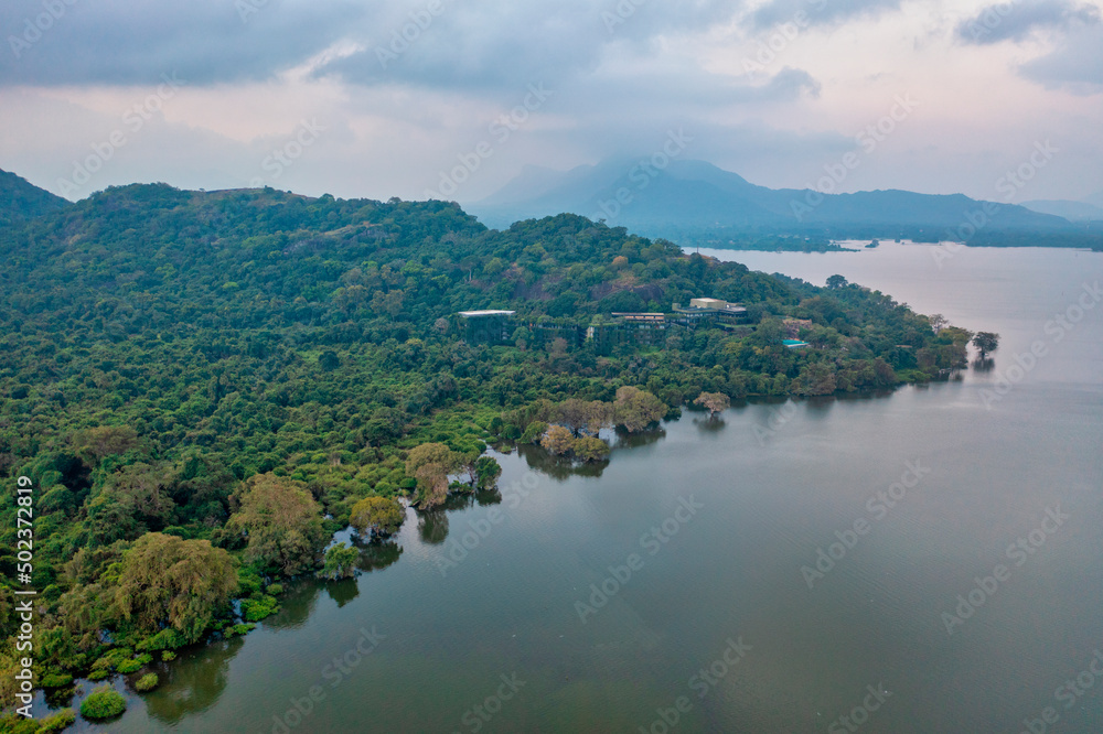 Aerial view of Kandalama Reservoir near Matale, Sri Lanka. Aerial view of Kandalama Reservoir near Matale, Sri Lanka.