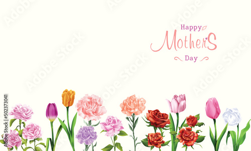 Set of tulip flowers paint for festival banner decoration vector illustration