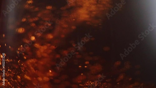 Beer full screen bubbles in the glass.