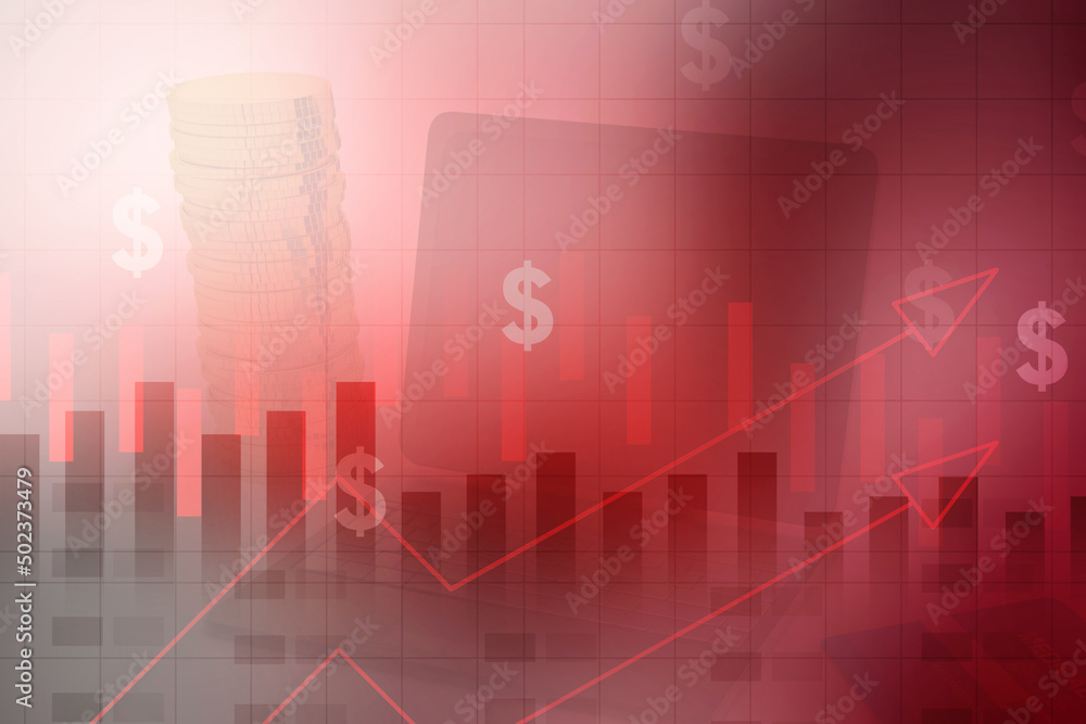 2d rendering Stock market online business concept. business Graph 2d rendering Stock market online business concept. business Graph