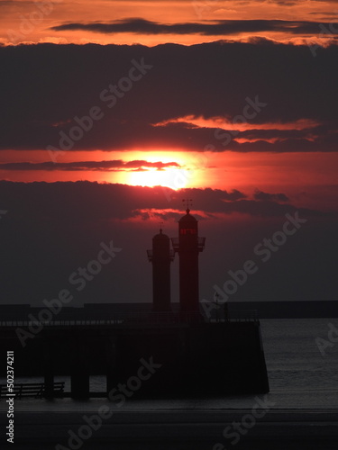 coucher de soleil port de boulogne sur mer