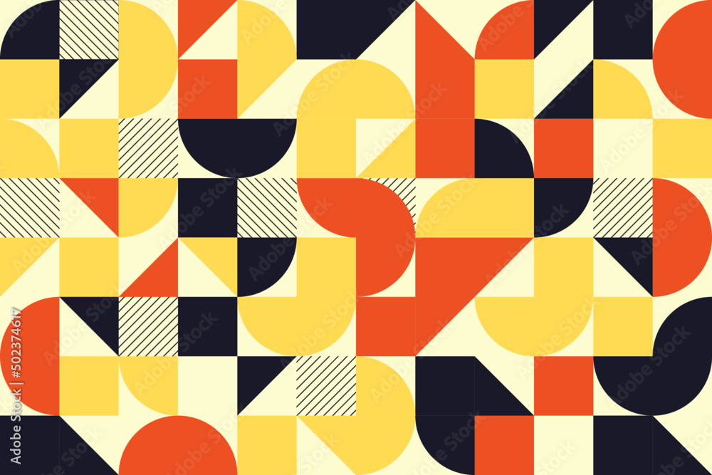 Flat retro geometric seamless pattern design Flat retro geometric seamless pattern design
