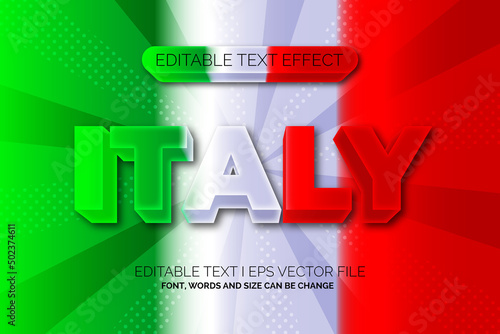 Editable text effect - italy flag text style concept