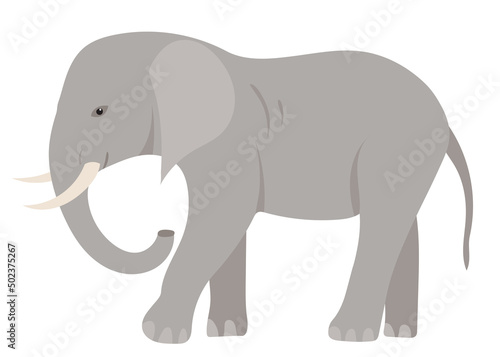 elephant flat design, isolated on white background, vector © zolotons