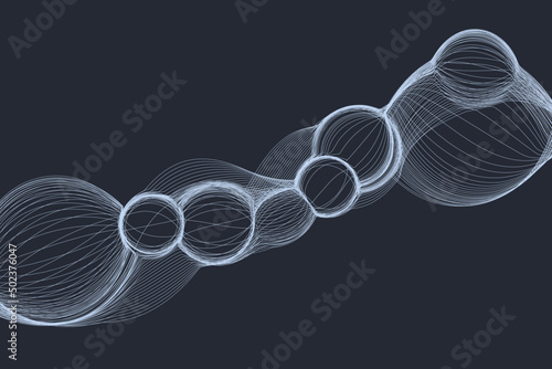 Futuristic bubble of lines decorative surface. Technology motion vector background illustration