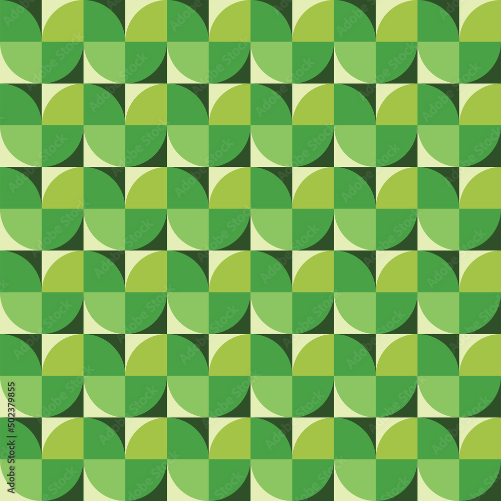 Abstract mid century modern shapes in mint, jade and lime green on white and emerald squares seamless pattern. For wallpaper, home décor, textile and wrapping paper Abstract mid century modern shapes in mint, jade and lime green on white and emerald squares seamless pattern. For wallpaper, home décor, textile and wrapping paper